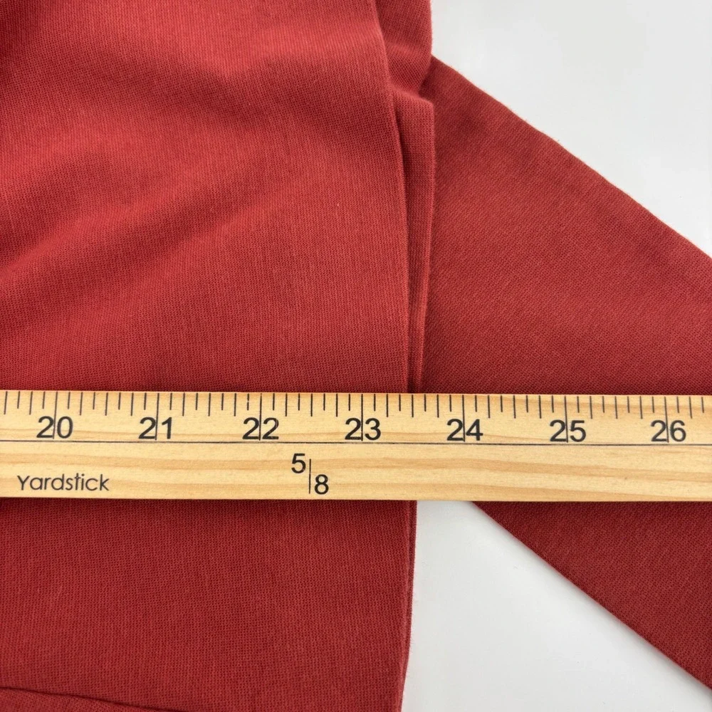 Boden Tie Waist Jersey Blouse Women 8 Red Puff Sleeve Boat Neck Top Classy Retro
